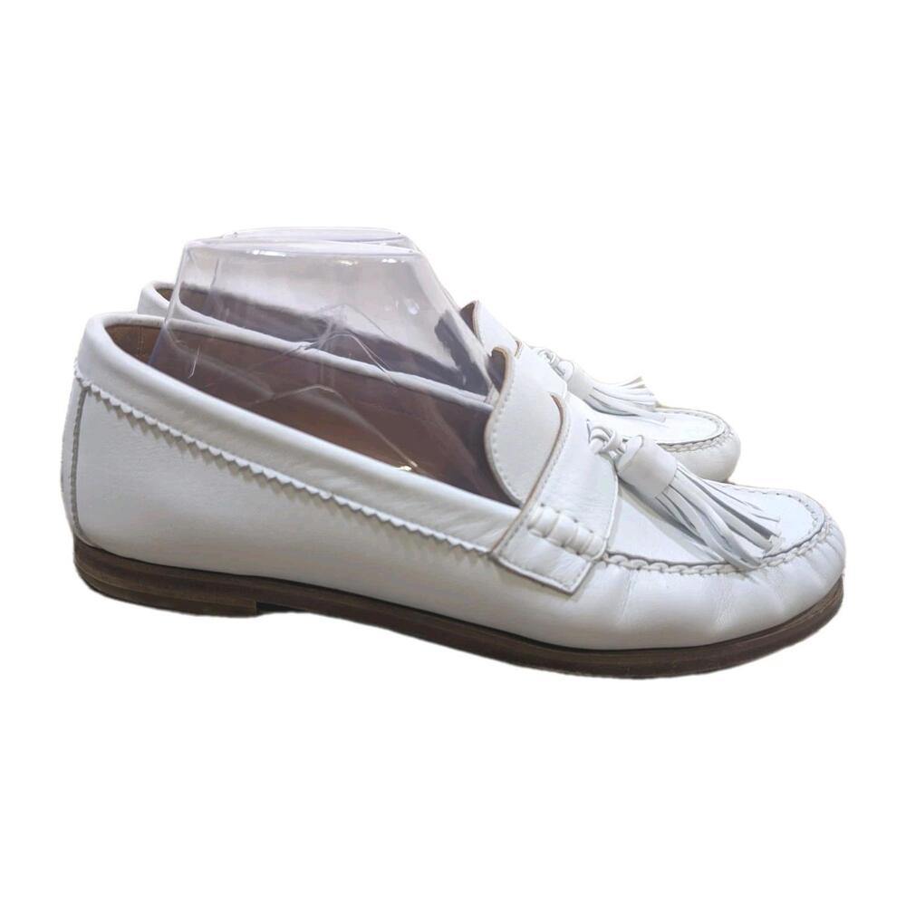 LAFAYETTE 148 NEW YORK Womens White Frieda Slip On Leather Loafers Shoes 40(9)